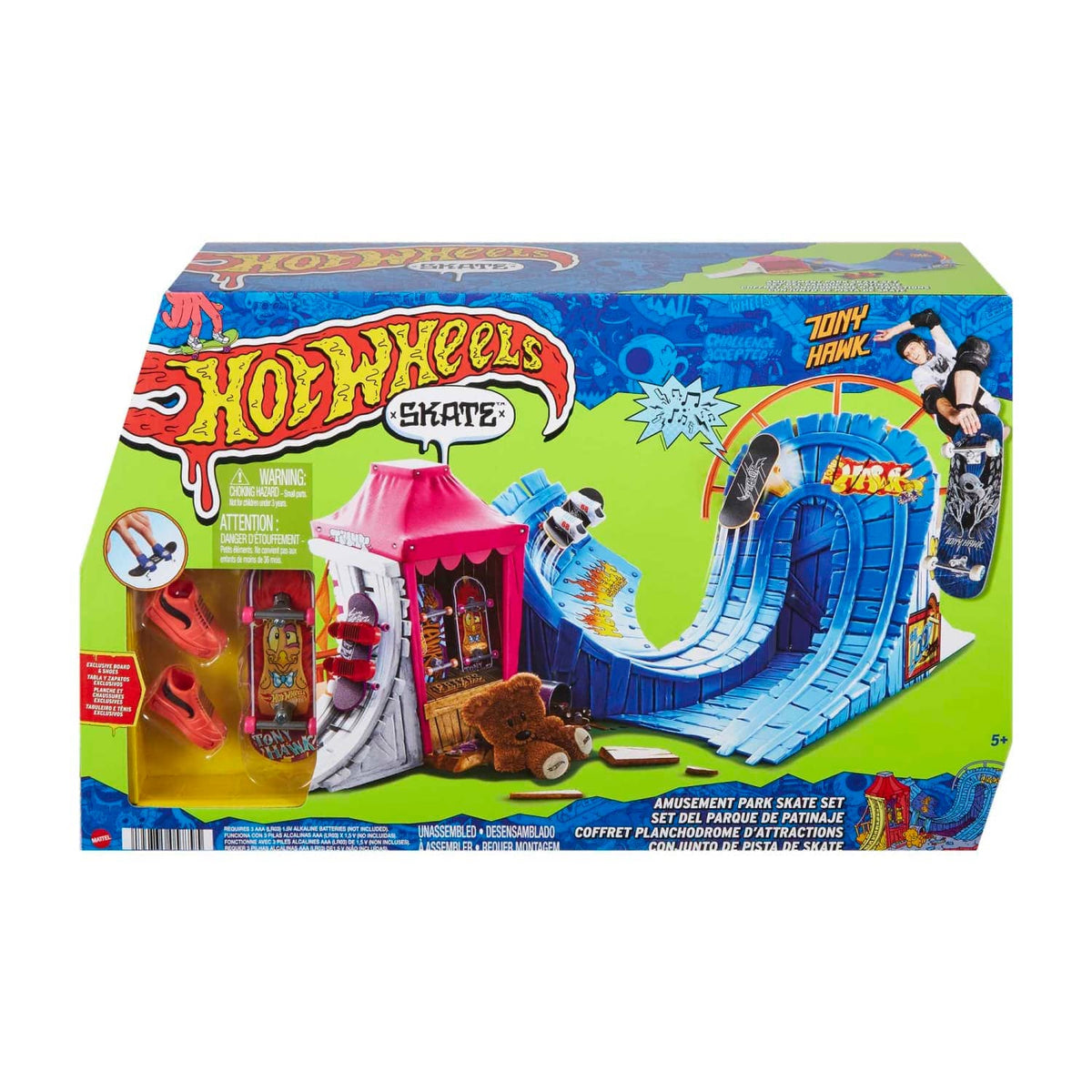 Hot Wheels - Skate Amusement Park Skate Set With Fingerboard & Pair Of Skate Shoes