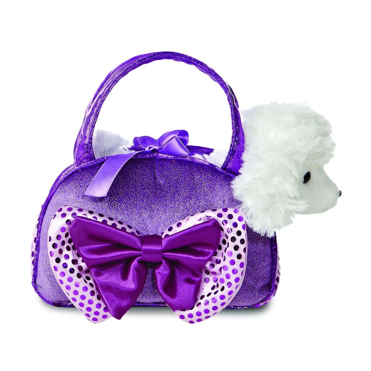 Cotton Candy - Fancy Pals Poodle In Purple Bow Bag