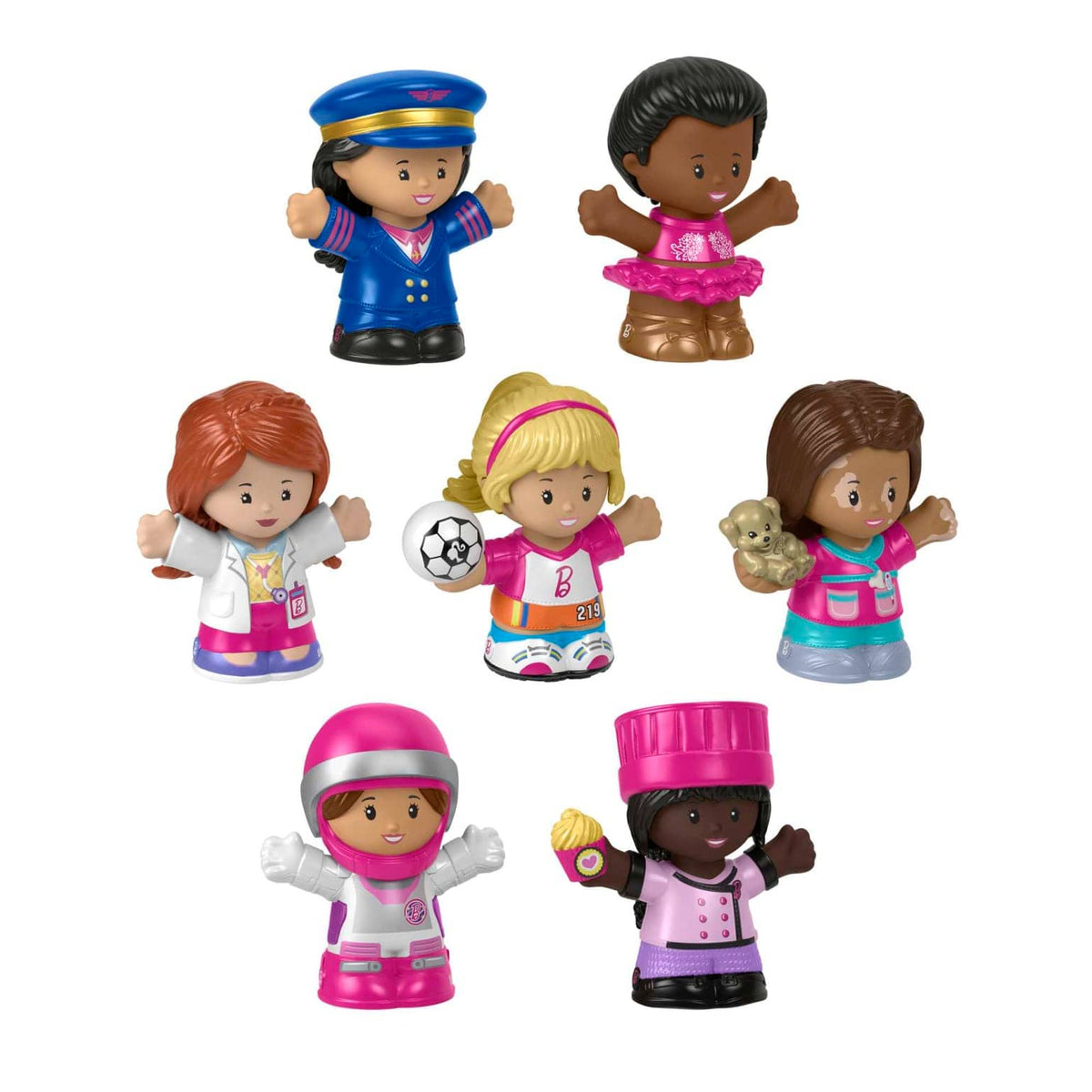 Barbie - You Can Be Anything Figure Pack By Little People 7 Toys Figure Pk