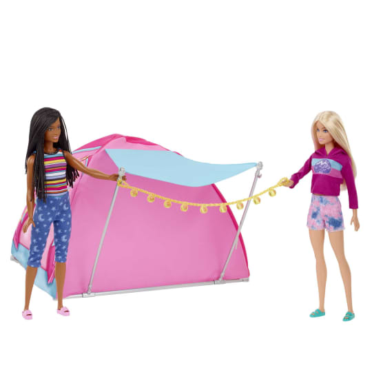Barbie - It Takes Two Camping Playset With Tent 2 Barbie Dolls & Accessories