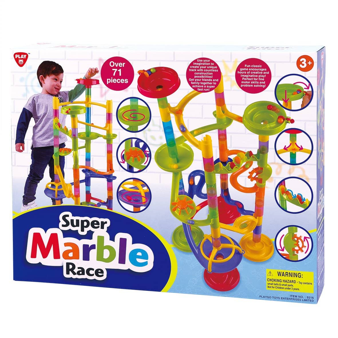 Playgo Toys Ent. Ltd - Super Marble Race Playset - 71 Pieces