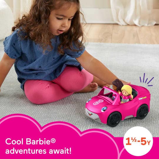 Barbie - Little People Toy Car With Music Sounds And 2 Figures Convertible Toddler Toys