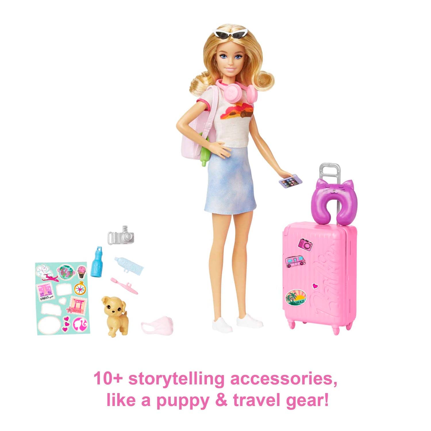 Barbie - Doll And Accessories Travel Set With Puppy