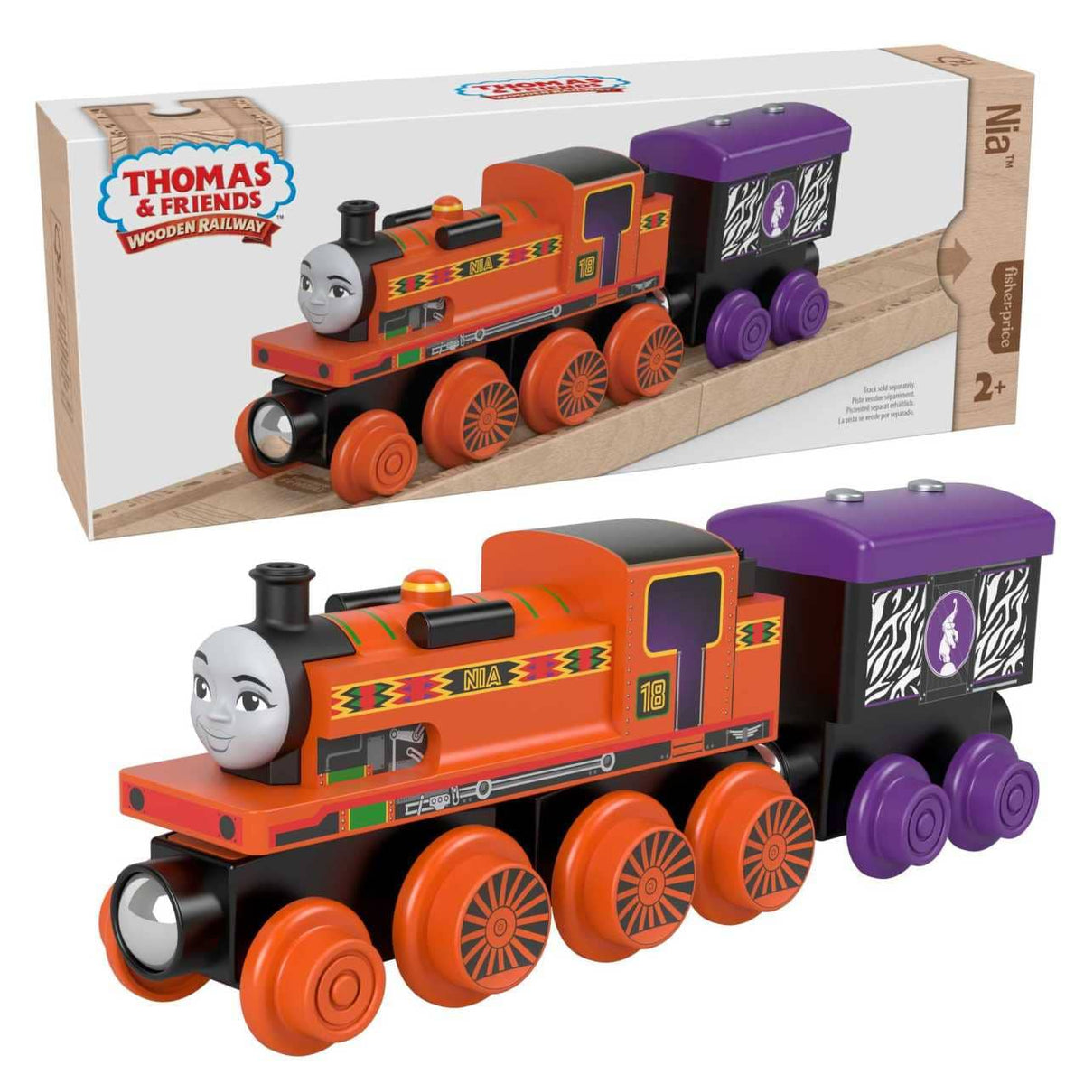 Thomas & Friends - Wooden Railway Nia Engine and Coal-Car - Fisher-Price